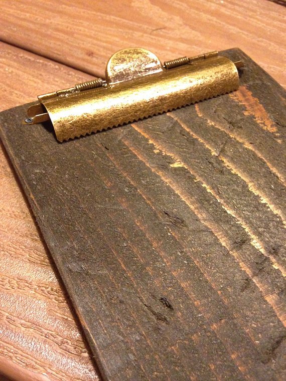 Rustic Style Large Domed Brass Clipboard Clip